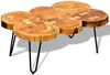 Couchtisch, Sofatisch 35 cm 6 Baumscheiben Massivholz Akazie Bild 2