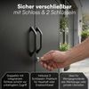 STEELSØN 'Menkent' Outdoor Metallkommode, Doppeltür mit Schloss, schwarz, 100x80x45 cm, mit 2 Einlegeböden, 3 höhenverstellbare Fächer Bild 5