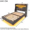 TavilaEcon Polsterbett schwebendes Bett mit LED-Beleuchtung & Ladestation (1-tlg, 1 Type-C, 3 USB-Anschlüsse), massive Lattenroste und stabile Metallbeine, 90×200cm, grau Bild 4