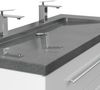 Badmöbel Granit G654 Damo 130 cm 2 Hahnlöcher SoftClose weiß hochglanz : Weiss hochglanz Bild 5