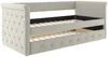 Vente-unique - LOUISE Bett Stoff Beige - B 98,5 cm x H 95,2 cm x L 219 cm Bild 3