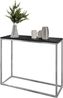 AX LIVING Flur Konsolentisch Lortie 80 cm breit – schwarz mit Chrom-Metallgestell Bild 2