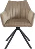Vente-unique - IZIALI Stuhl SamtStoff Beige - B 60 cm x H 83,5 cm x L 60 cm Bild 3