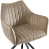 Vente-unique - IZIALI Stuhl SamtStoff Beige - B 60 cm x H 83,5 cm x L 60 cm Bild 5