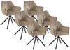 Vente-unique - IZIALI Stuhl SamtStoff Beige - B 60 cm x H 83,5 cm x L 60 cm Bild 2