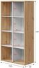 Dmora Alliers-Bücherregal, Wende-Bücherregal mit 8 Fächern, TV-Ständer mit mehreren Positionen, 72 x 33 x 137 cm, Eiche mit Knoteneffekt und Weiß Bild 3