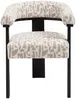 Vente-unique - LIVELIA Stuhl Stoff SchwarzSchokoladenbraunBeige - B 60 cm x H 78 cm x L 64 cm Bild 2