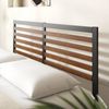 Zinus Kai Bett 90x200 cm - Höhe 23cm - Bambus und Metall Plattform Bettgestell mit Kopfteil und Stahl Lattenrost - Braun und Schwarz Bild 3