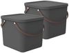 ROTHO Aufbewahrungsbox 2er-Set stapelbare Aufbewahrungskiste 40l mit Deckel (Aufbewahrungssystem, 2er-Set) Bild 5