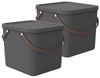 ROTHO Aufbewahrungsbox 2er-Set stapelbare Aufbewahrungskiste 40l mit Deckel (Aufbewahrungssystem, 2er-Set) Bild 4