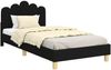 vidaXL Kinderbettgestell mit Kopfteil Schwarz 90 x 200 cm Stoff 42011061 Bild 2
