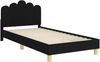 vidaXL Kinderbettgestell mit Kopfteil Schwarz 90 x 200 cm Stoff 42011061 Bild 4