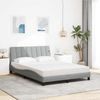 vidaXL Bett mit Matratze "Hanko" Hellgrau 140x200 cm Stoff 3310531 Bild 3