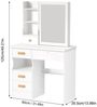 Nosicp Schminktisch mit Schiebespiegel, 5 Schubladen und Ablagen, Ergonomisches Design, Weiß, 80 x 40 x 135 cm Bild 5
