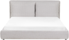 Bett mit Lattenrost Stoff BAJONNA 180 x 200 cm Hellgrau Bild 5
