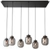 Fischer & Honsel 60900 Pendelleuchte Regi 6-flammig schwarz matt Glas rauchfarben Bild 2