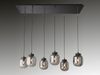 Fischer & Honsel 60900 Pendelleuchte Regi 6-flammig schwarz matt Glas rauchfarben Bild 3