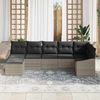 vidaXL Sofa Set mit Kissen 7 pcs Hellgrau Poly Rattan 3346812 Bild 3
