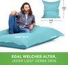 Green Bean® 2er Set XXL Sitzsack inkl. Poufmit mit EPS-Perlen - Riesensitzsack 140x180 Liege-Kissen Bean-Bag - Aquamarin Bild 5