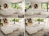 U-förmige Ecke, Ecksofa mit schlaffunktion und bettkasten, lose kissen, Wellenfeder, Big sofa XXL - CUBO U - Beige Cord Bild 2