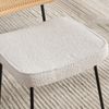 LVHOM 2er Set Esszimmerstuhl aus Chenille & Massivholz, Polsterstuhl mit Rattan-Optik, Küchenstuhl mit Metallbeinen, Beige Bild 3