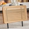 LVHOM 2er Set Esszimmerstuhl aus Chenille & Massivholz, Polsterstuhl mit Rattan-Optik, Küchenstuhl mit Metallbeinen, Beige Bild 4