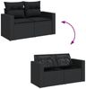 vidaXL 5-tlg. Garten-Sofagarnitur mit Kissen Schwarz Poly Rattan 3256433 Bild 4