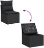 vidaXL 5-tlg. Garten-Sofagarnitur mit Kissen Schwarz Poly Rattan 3256433 Bild 3