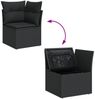 vidaXL 5-tlg. Garten-Sofagarnitur mit Kissen Schwarz Poly Rattan 3256433 Bild 5
