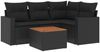 vidaXL 5-tlg. Garten-Sofagarnitur mit Kissen Schwarz Poly Rattan 3256433 Bild 2
