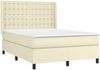 vidaXL Boxspringbett mit Matratze & LED Creme 140x190 cm Kunstleder 3139381 Bild 4