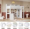 Flieks Hochbett Etagenbett Kinderbett 90x200 cm mit Schreibtisch und Kleiderschrank Bild 3