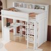 Flieks Hochbett Etagenbett Kinderbett 90x200 cm mit Schreibtisch und Kleiderschrank Bild 2