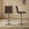 CLP 2er Set Barhocker Peru Samtbezug höhenverstellbar drehbar mit Rückenlehne,braun chrom Bild 2
