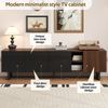 TV-Schrank mit vier Türen,TV-Ständer, TV-Paneel, niedriger TV-Ständer. Einzigartiges Design, Vintage-Holzmaserung. 180 x 38 x 50 cm (L x B x H) Bild 4