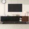 TV-Schrank mit vier Türen,TV-Ständer, TV-Paneel, niedriger TV-Ständer. Einzigartiges Design, Vintage-Holzmaserung. 180 x 38 x 50 cm (L x B x H) Bild 3