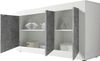 Sideboard 'BASIC', weiß Hochglanz lack Beton, 210 cm Bild 3