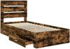 vidaXL Bettrahmen Rauchige Eiche und Silber 75 x 190 cm Holzwerkstoff 3412031 Bild 5