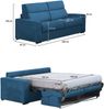 Dmora 2-Sitzer Schlafsofa Sonico, Schlafsofa fürs Wohnzimmer, gepolstert, abnehmbar, 100 % Made in Italy-Qualität, 200x95 h100 cm, Blau Bild 3