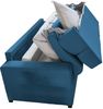 Dmora 2-Sitzer Schlafsofa Sonico, Schlafsofa fürs Wohnzimmer, gepolstert, abnehmbar, 100 % Made in Italy-Qualität, 200x95 h100 cm, Blau Bild 5