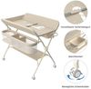 JEOBEST Wickeltisch Baby Wickelkombi, Wickelauflage,Trendy, (1-tlg) Mobil, Mit Bremse,5-fach höhenverstellbar,Klappbar,Ablagekorb Bild 4