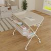 JEOBEST Wickeltisch Baby Wickelkombi, Wickelauflage,Trendy, (1-tlg) Mobil, Mit Bremse,5-fach höhenverstellbar,Klappbar,Ablagekorb Bild 3