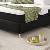 Boxspringbett Köln Plus 180x200 cm Webstoff Schwarz mit Topper-Optik Bild 3