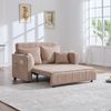 Schlafsofa mit Aufbewahrungstasche & 4 Kissen, Klappsofa aus Chenille, platzsparendes 2-in-1 Sofa Bett,khaki Bild 4