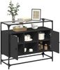 vidaXL Sideboard mit Glasplatte Schwarz 98x35x81 cm Holzwerkstoff 846069 Bild 3