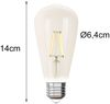 E27 Filament LED Leuchtmittel - 9 Watt, 500 Lumen, 2200 - 5500K, Ø6,4cm dimmbar Bild 2