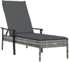 vidaXL Sonnenliege mit Auflage Grau Poly Rattan 362807 Bild 2
