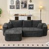 Modulares Mehrsitzer-Ecksofa H 65 x T 262 x B 144 cm aus Chenille in Schwarz, 2-teilig, flexibel kombinierbar Bild 2