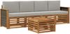 vidaXL Outdoor-Sofagarnitur mit Kissen 5 pcs Natürlich und Hellgrau 3383987 Bild 2