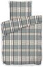 Fleece-Bettwäsche in Anthrazit mit kariertem Muster mit Reißverschluss 100% Polyester 155x220 cm Bild 2